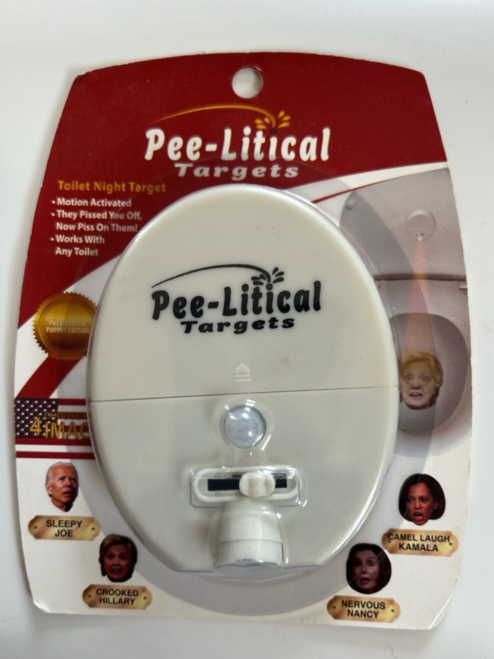 Pee-Litical Target Motion Actuvated 
Biden Kamala Hilary Nancy